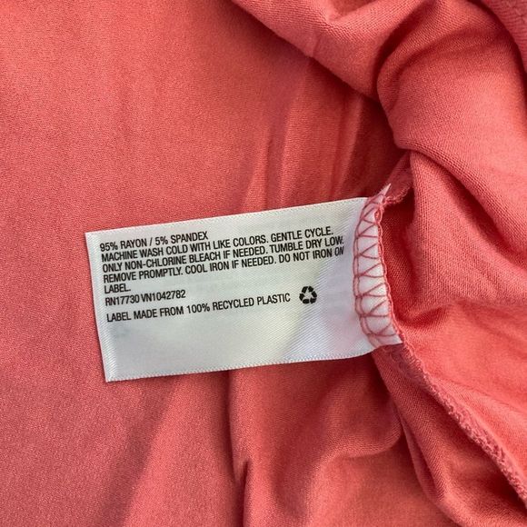 Ava and Viv Coral Long Sleeve Gathered Front Top Size 2X New With Tags - Picture 10 of 10